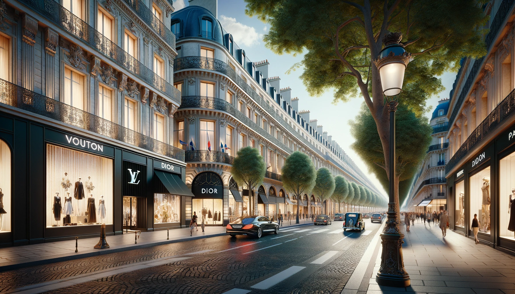 The heart of Parisian fashion with the Champs-Élysées avenue.